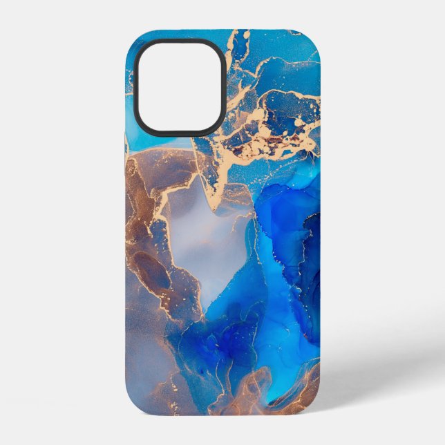 Currents of translucent hues, snaking metallic swi iPhone case (Back)