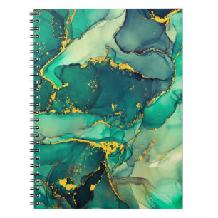 Currents of translucent hues, snaking metallic swi notebook
