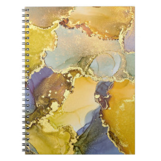 Currents of translucent hues, snaking metallic swi notebook