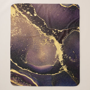 Currents of translucent hues, snaking metallic swi sherpa blanket