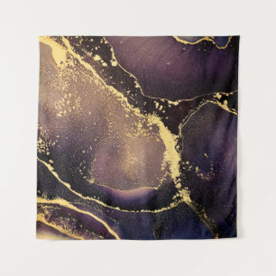 Currents of translucent hues, snaking metallic swi tapestry