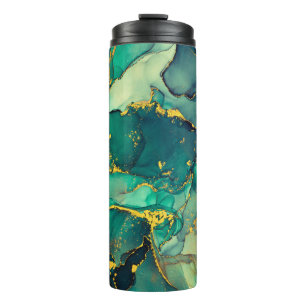 Currents of translucent hues, snaking metallic swi thermal tumbler