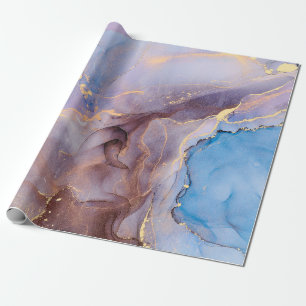 Currents of translucent hues, snaking metallic swi wrapping paper