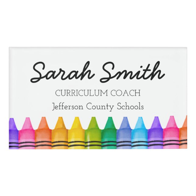 Curriculum Coach Teacher County Employee Name Tag (Front)