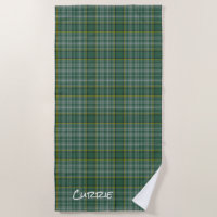 Currie Clan Tartan Plaid Beach Towel