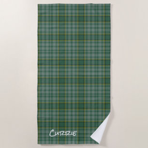Currie Clan Tartan Plaid Beach Towel