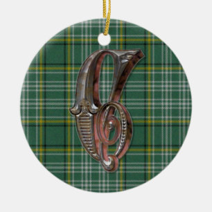 Currie Plaid Monogram ornament