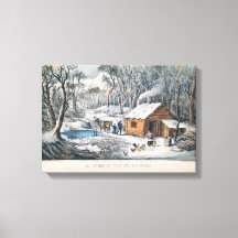 Currier and Ives Print "A Home In The Wilderness"