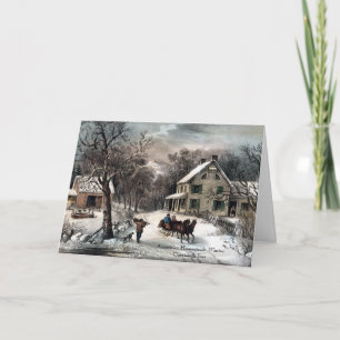 Currier & Ives - Carte de voeux - Homestead Winter