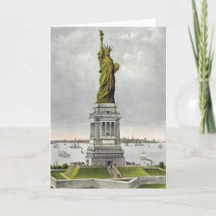 Currier & Ives - Carte de voeux - Statue de la Lib