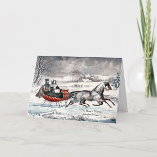 Currier & Ives - Carte de voeux - The Road, Winter