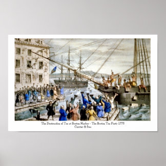 Currier & Ives - Poster - The Boston Tea Party