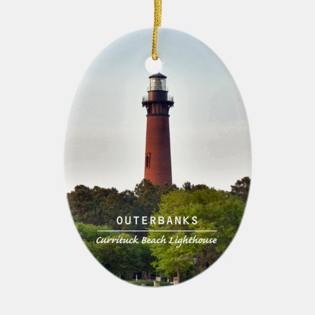 Currituck Beach Light. Ceramic Ornament (Front)