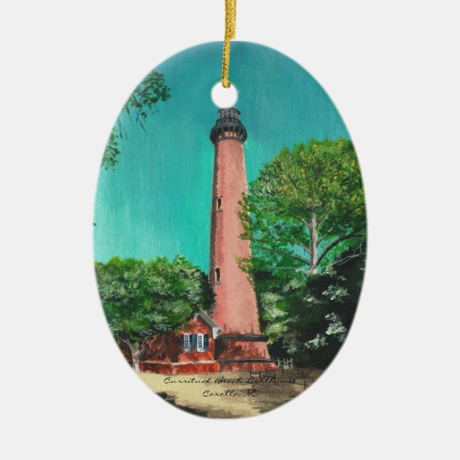 Currituck Beach Lighthouse Oval Ornament (Front)