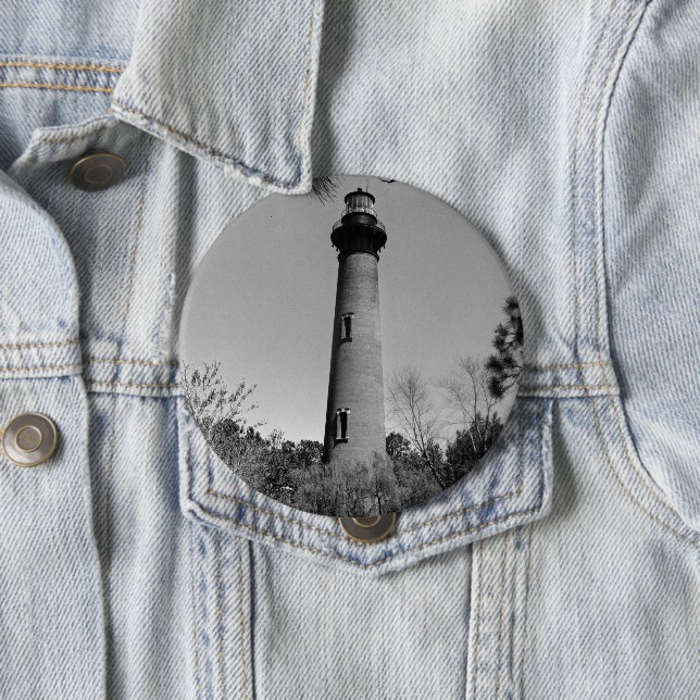 Currituck Lighthouse 4 Inch Round Button (In Situ)