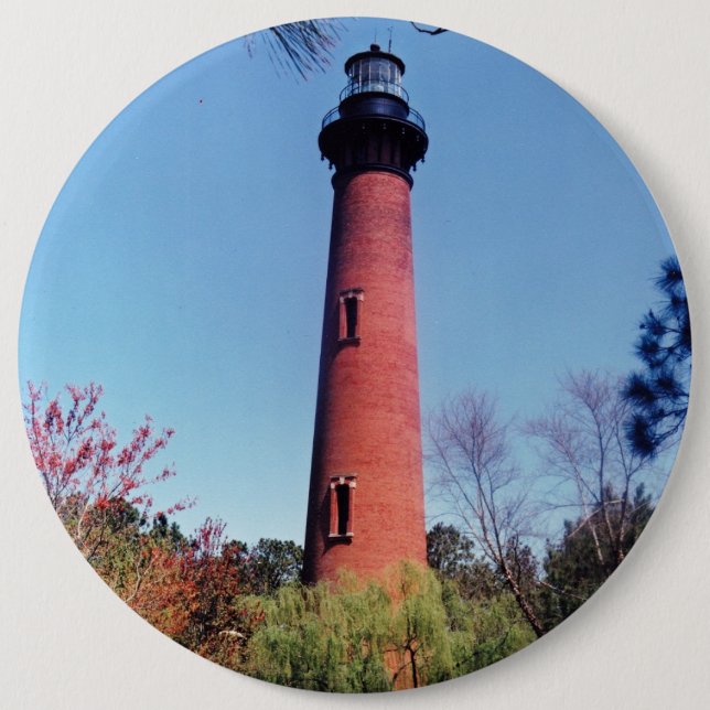 Currituck Lighthouse 6 Inch Round Button (Front)
