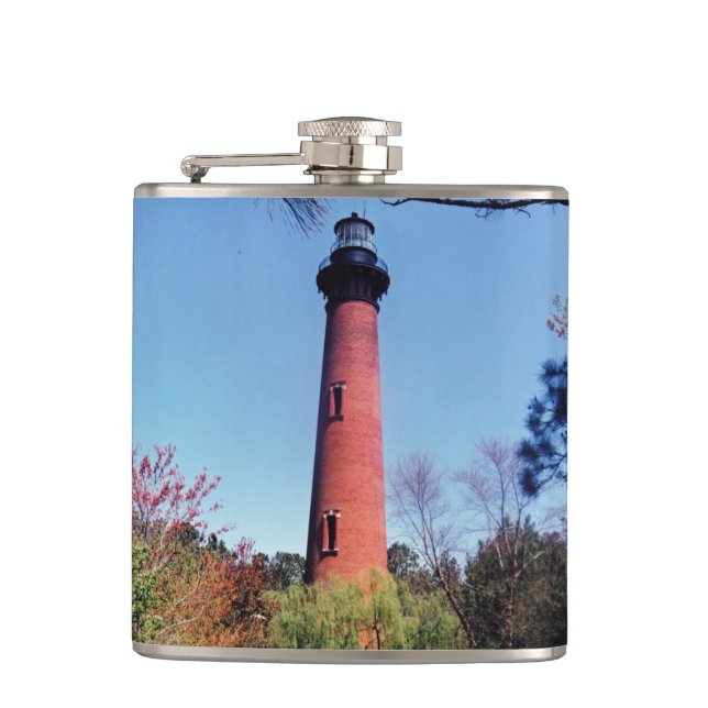 Currituck Lighthouse Hip Flask (Front)