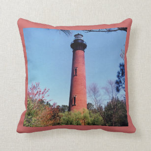 Currituck Lighthouse Throw Pillow