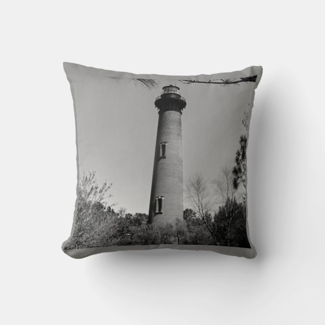 Currituck Lighthouse Throw Pillow (Front)
