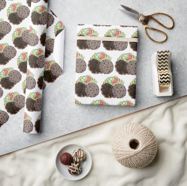 Curry Goat Rice and Peas Jamaican Caribbean Food Wrapping Paper (Crafts)