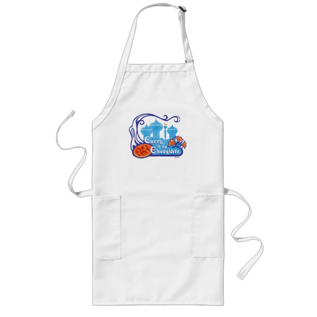 'Curry is my Chocolate' Apron in Aqua (Front)