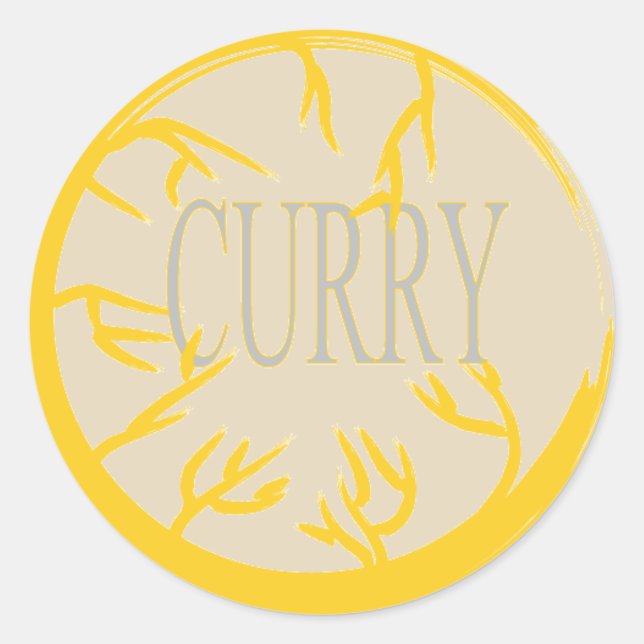 CURRY 'SPICE JAR' CIRCLE STICKER (Front)