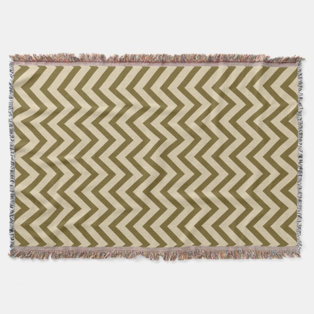 Curry Spice Moods Chevrons Throw Blanket (Front)