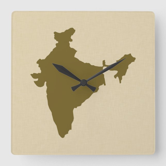 Curry Spice Moods India Square Wall Clock (Front)