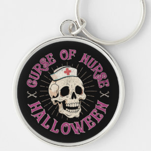 Curse of Nurse Halloween Spooky Nurse Skull Keychain