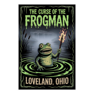 Curse of the Loveland Frogman Cryptid Ohio Horror Poster
