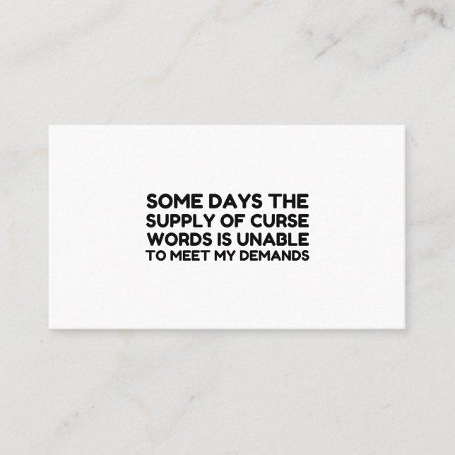CURSE WORDS DEMAND BUSINESS CARD (Front)
