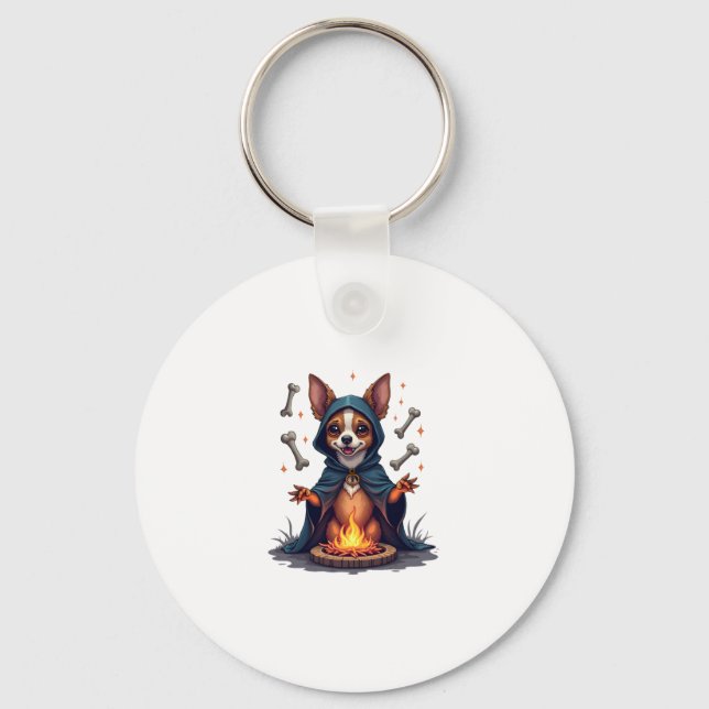 Cursed Chihuahua Ritual Dog Keychain (Front)