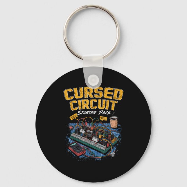 Cursed Circuit Starter Pack Funny Electronics Hall Keychain (Front)