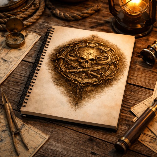 Cursed Coin Pirate – Aged Parchment Cover Notebook (Creator Uploaded)