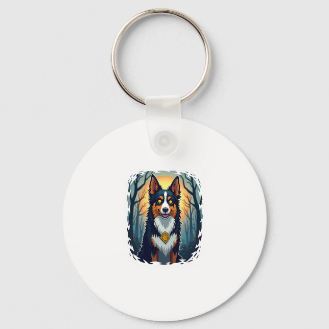 Cursed Collie Crawl Keychain (Front)