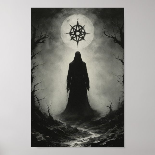 Cursed demon ghost in front of its King Symbol Poster (Front)