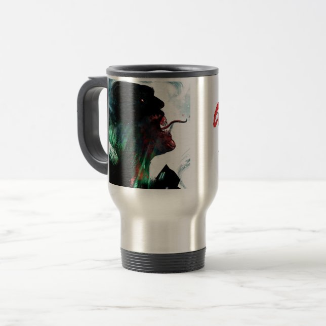 Cursed Land travel mug (Front Left)