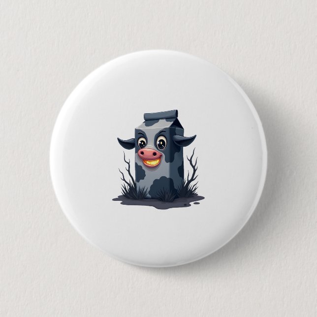 Cursed Milk Carton Cow 2 Inch Round Button (Front)
