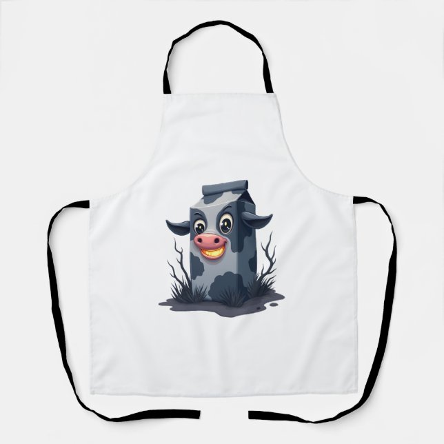Cursed Milk Carton Cow Apron (Front)