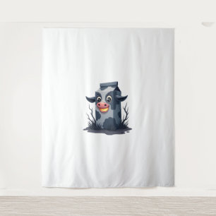 Cursed Milk Carton Cow Tapestry