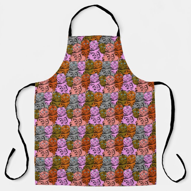 Cursed Pictures of Cats Animal Art Stupid Looking  Apron (Front)