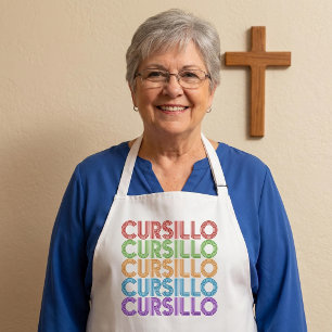 Cursillo Colorful Stacked Rainbow DeColores Apron