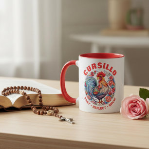 Cursillo Colourful Rooster Pray Reflect Grow Mug