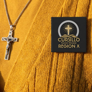Cursillo Radiant Cross on Hill Diocese & Region  2 Inch Square Button