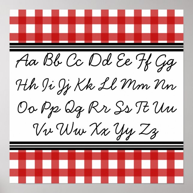Cursive Alphabet Poster (Front)