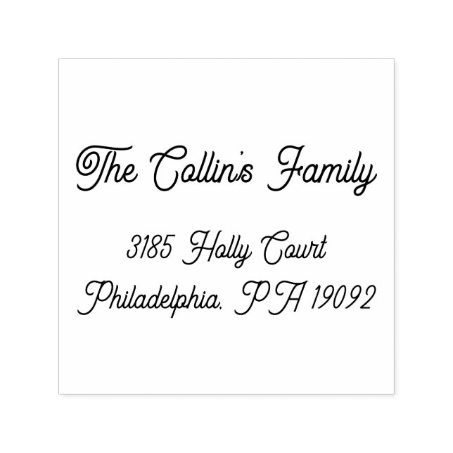 Cursive Classy Return Address Self-inking Stamp (Design)