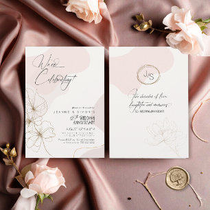 Cursive Floral 50th Anniversary Blush ID1168 Invitation