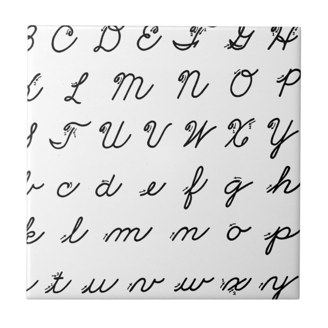 cursive handwriting chart tile (Front)
