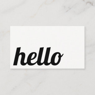 Cursive Hello   Modern Font Business Card