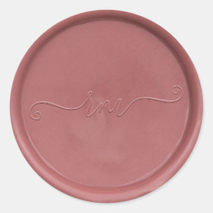 Cursive Initial Vintage Rose Wax Seal Sticker